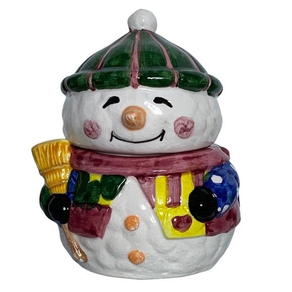 Vintage Snowman Cream Pitcher Sugar Bowl Set Artisan Ceramic Winter Christmas - Picture 7 of 16